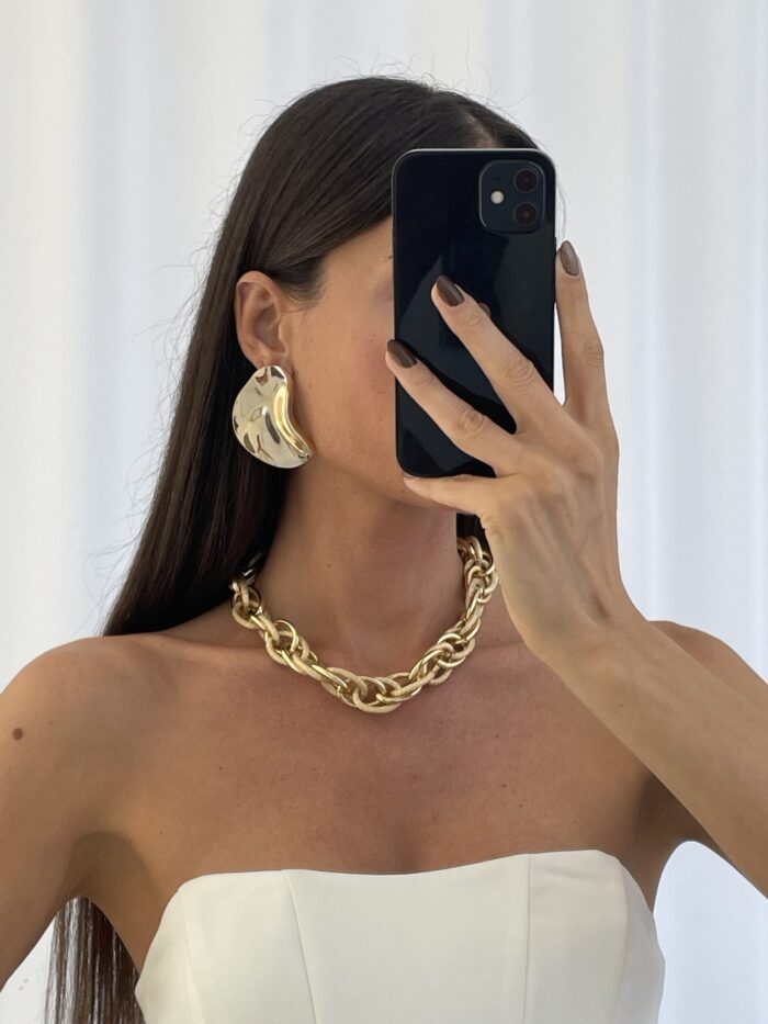 Özel Seri Soyut Tasarım Gold Küpe