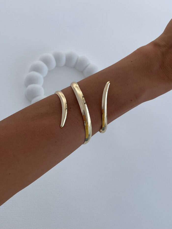 Özel Seri Kıvrım Tasarım Sıkıştırılabilir Gold Bileklik
