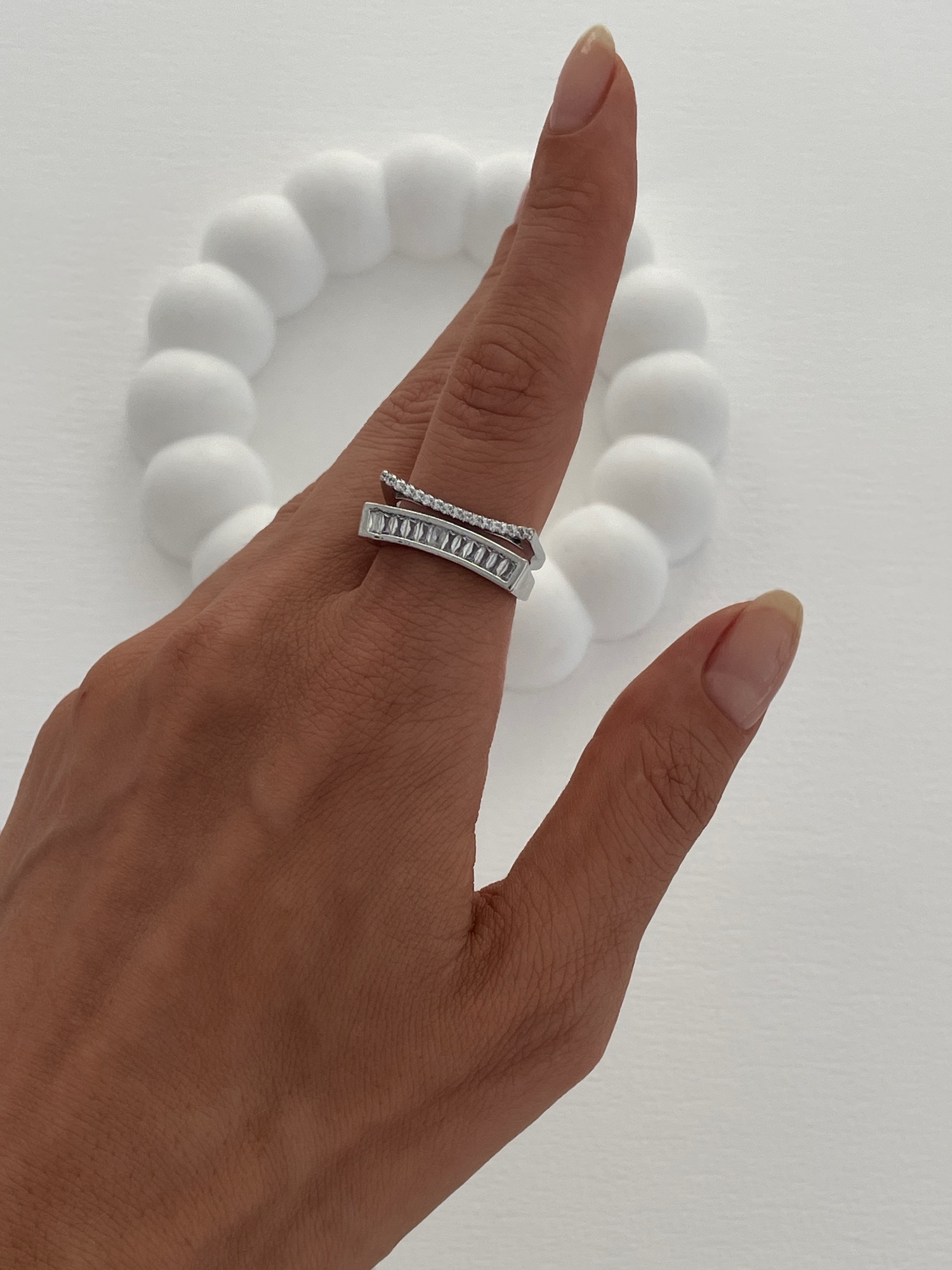 img_3818-3 Özel Seri Zirkon & Baget Taşlı İkili Gümüş Ayarlanabilir Yüzük