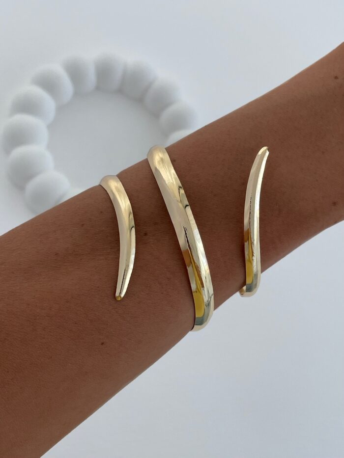 Özel Seri Kıvrım Tasarım Sıkıştırılabilir Gold Bileklik