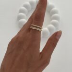 Özel Seri Zirkon Taşlı İkili Gold Ayarlanabilir Yüzük