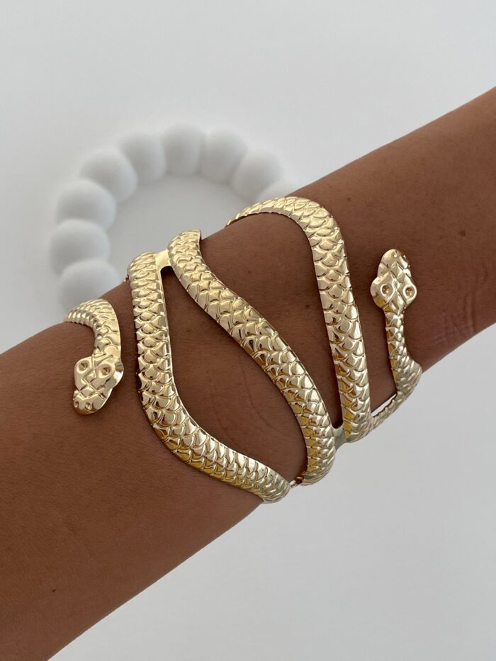 Özel Seri Yılan Tasarım Sıkıştırılabilir Gold Bileklik