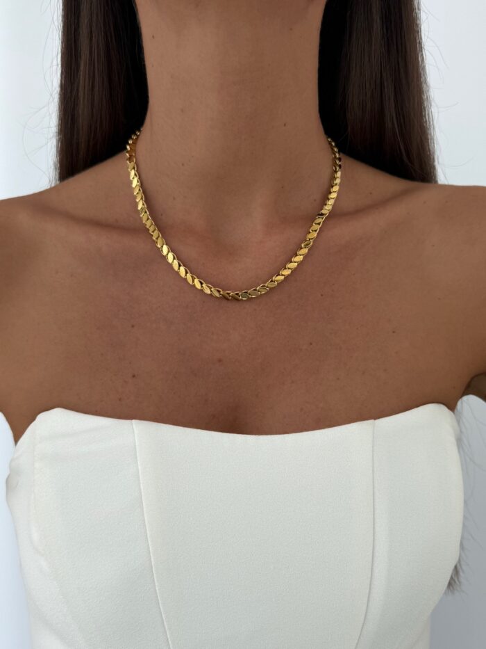 Çelik Arpa Tasarım Gold Kolye