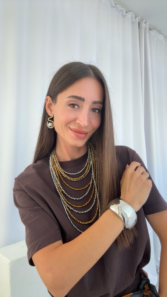 Özel Seri Dokuzlu Disko Boncuk Mix Renk Marka Kolye