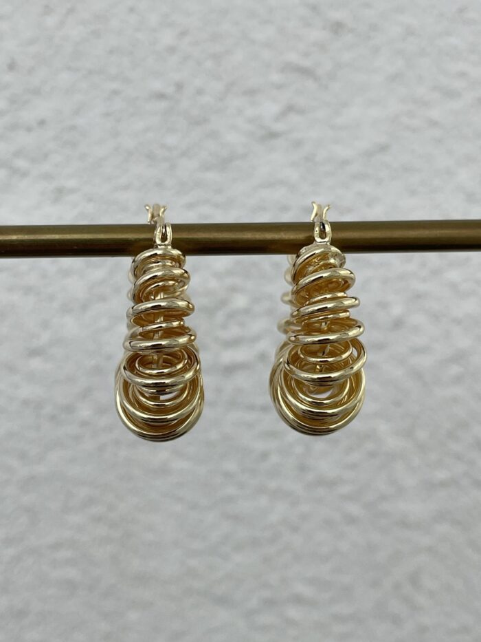 Özel Seri Spiral Tasarım Gold Halka Küpe
