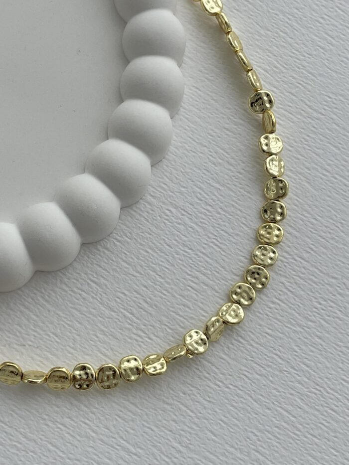 Özel Seri Desenli Mini Yuvarlak Plaka Zincir Gold Kolye