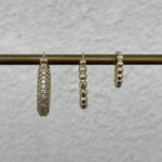Özel Seri Zirkon Taşlı Üçlü Halka Gold Küpe Seti