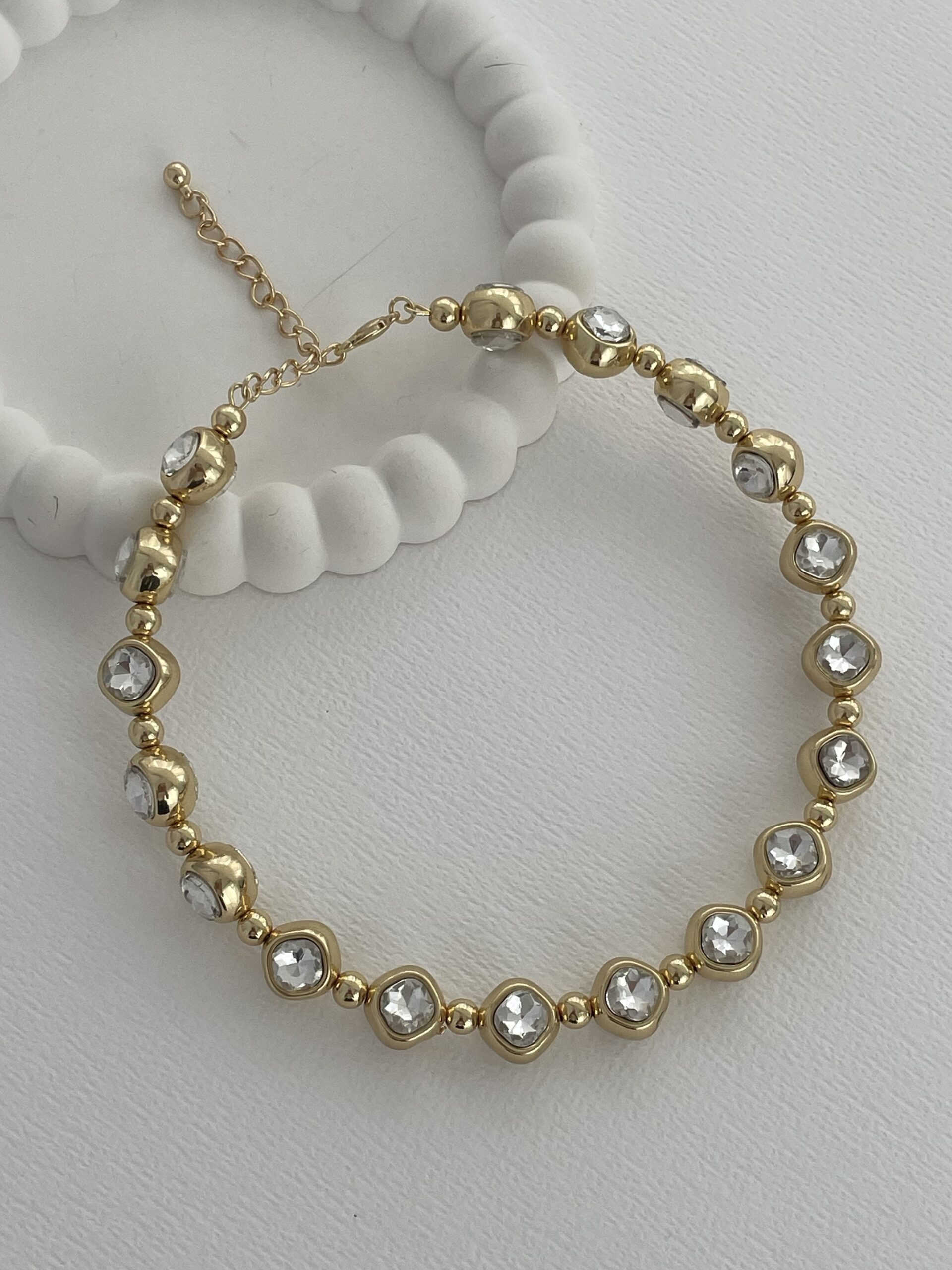 img_5753-4 Özel Seri Çift Tarafı Zirkon Taşlı Gold Yuvarlak Choker Kolye
