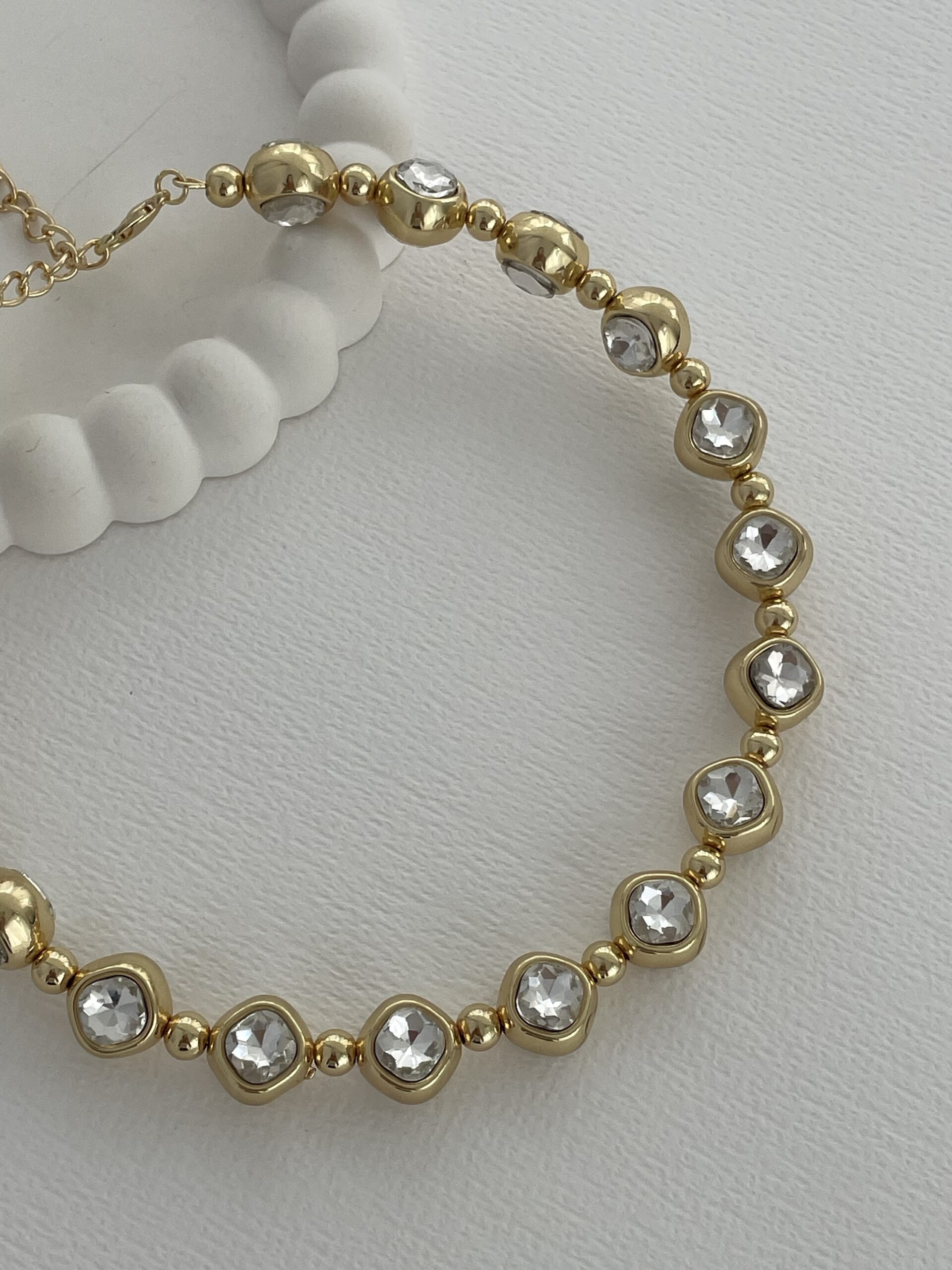 img_5758-4 Özel Seri Çift Tarafı Zirkon Taşlı Gold Yuvarlak Choker Kolye