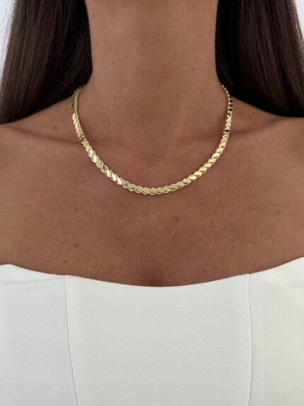 Özel Seri Arpa Tasarım 14k Gold Kolye 45cm