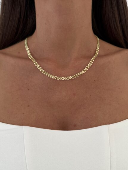 Özel Seri Başak Tasarım 14k Gold Kolye