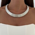 Özel Seri Tırtık Tasarım Gümüş Choker Kolye