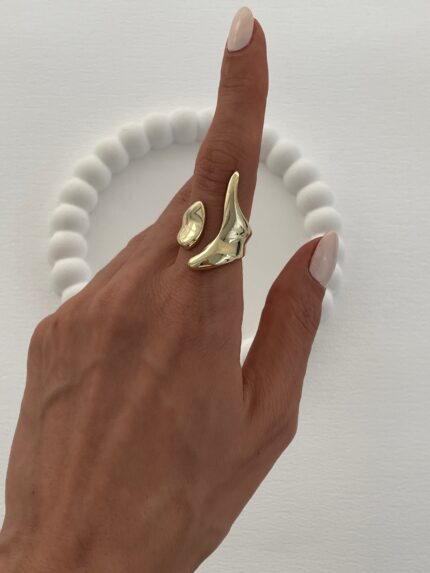 Özel Seri Soyut Tasarım Gold Ayarlanabilir Yüzük