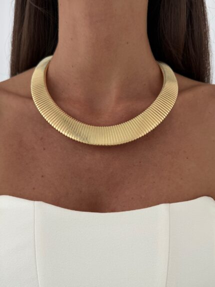 Özel Seri Kalın Tırtık Model Gold Choker Kolye