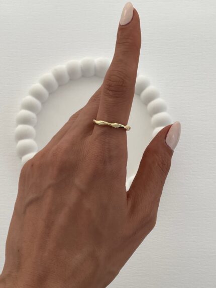 Özel Seri Burgu Tasarım Gold Alyans Yüzük