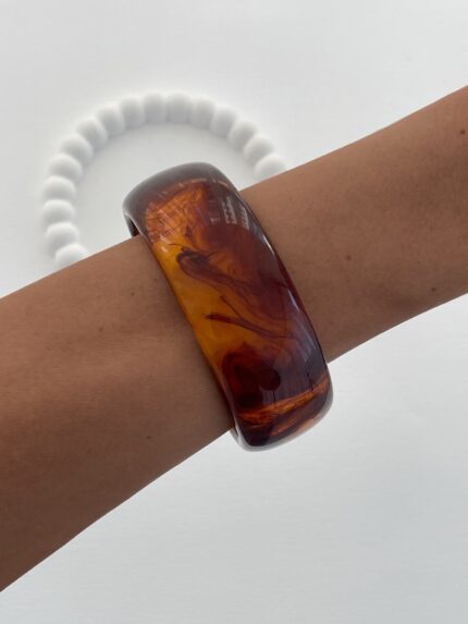 Özel Seri Kalın Kahverengi Kemik Bileklik