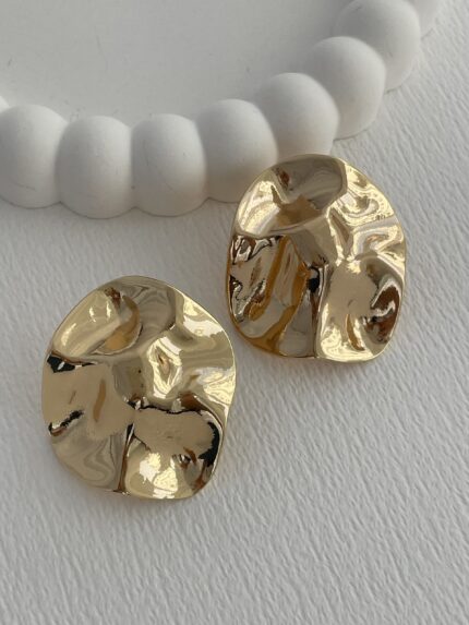 Özel Seri Soyut Tasarım Gold Küpe