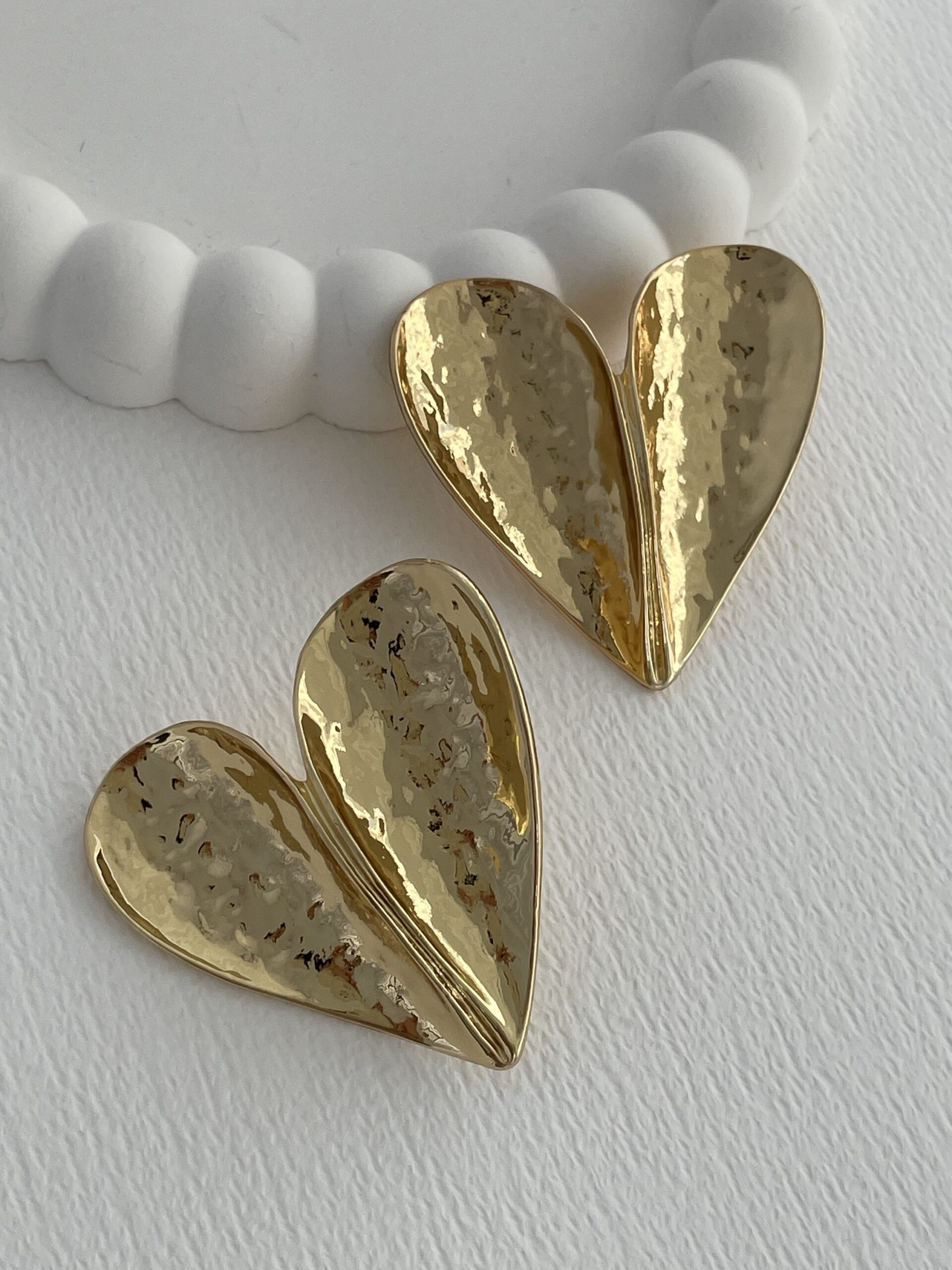 img_6731-4 Özel Seri ZR Model Desenli Kalp Tasarım Gold Küpe