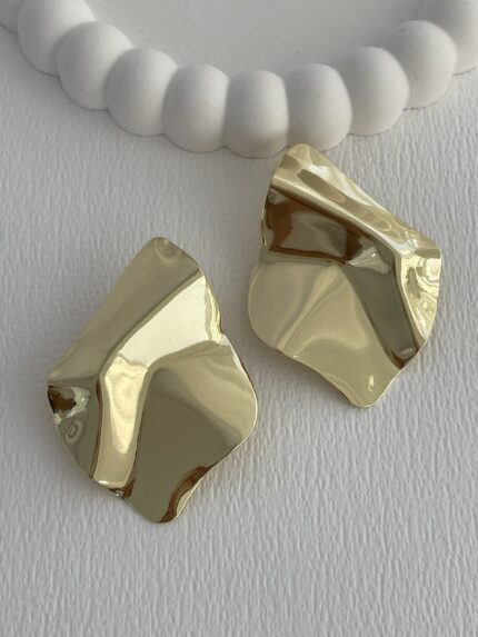 Özel Seri Soyut Tasarım Gold Küpe