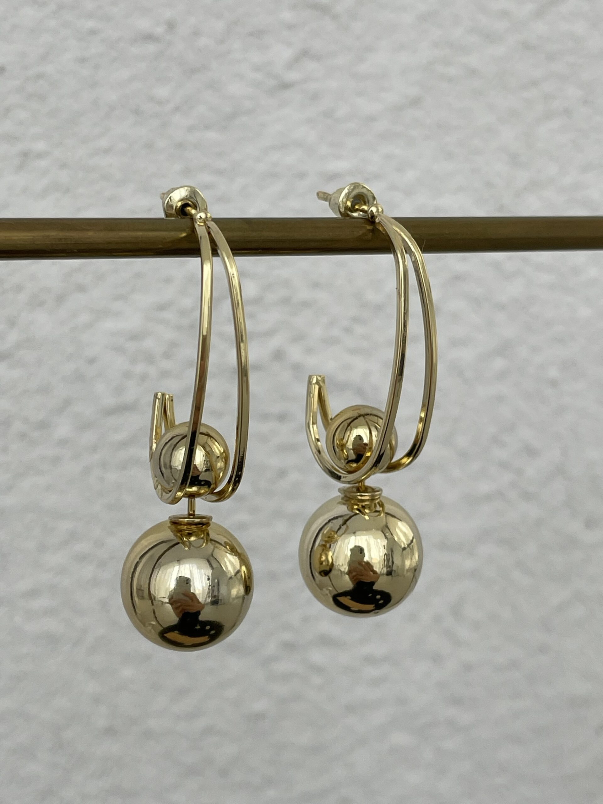 img_7156 Özel Seri İkili Görünüm Gold Top Küpe