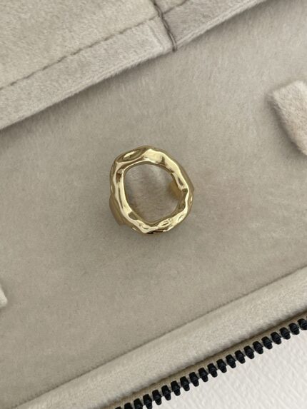 Özel Seri Ortası Boş Soyut Tasarım Kalın Gold Yüzük