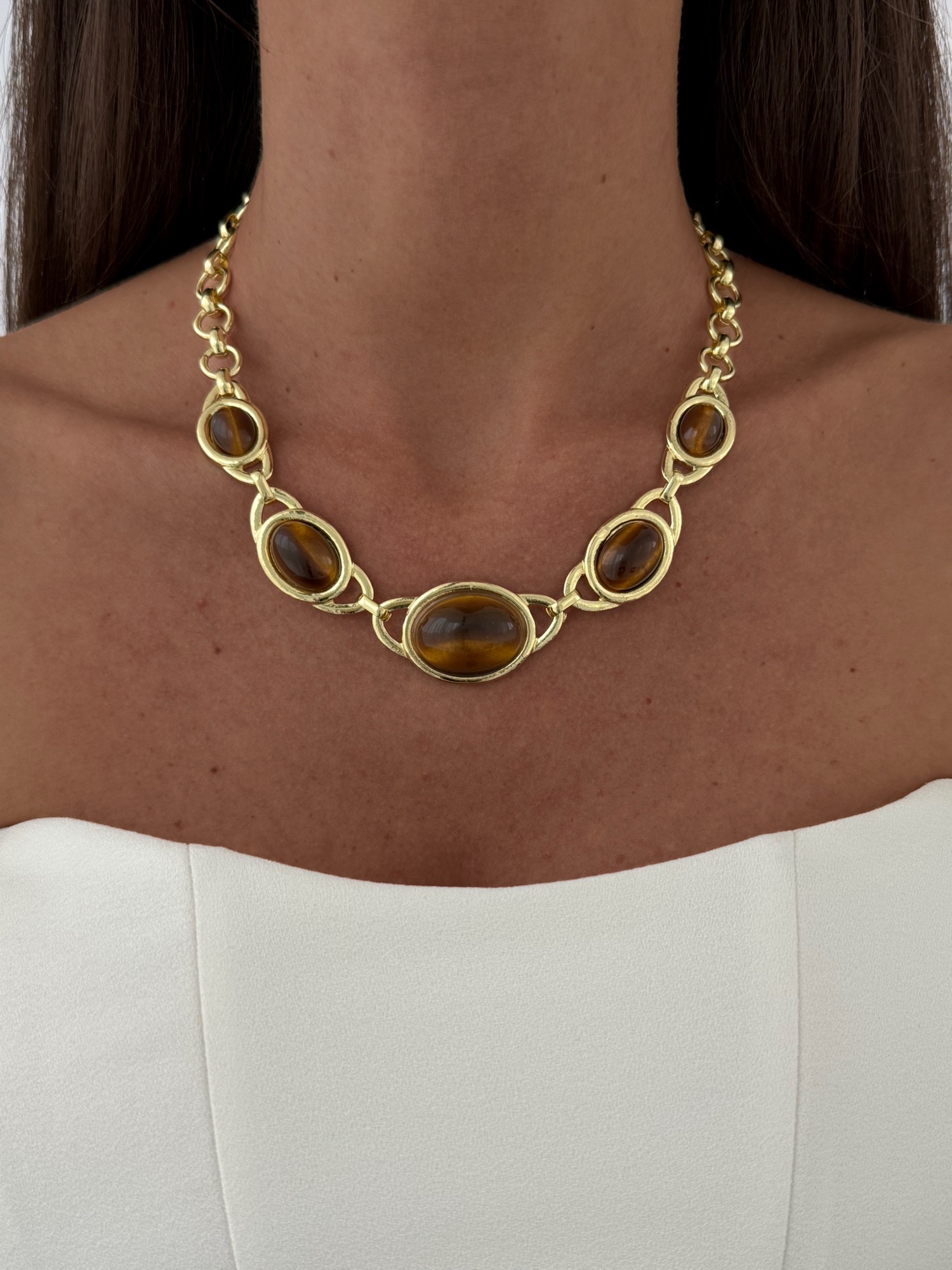 img_7594-3 Özel Seri Kahverengi Mineli MNG Model Gold Kolye