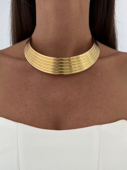 Özel Seri Tırtık Model Gold Choker Kolye