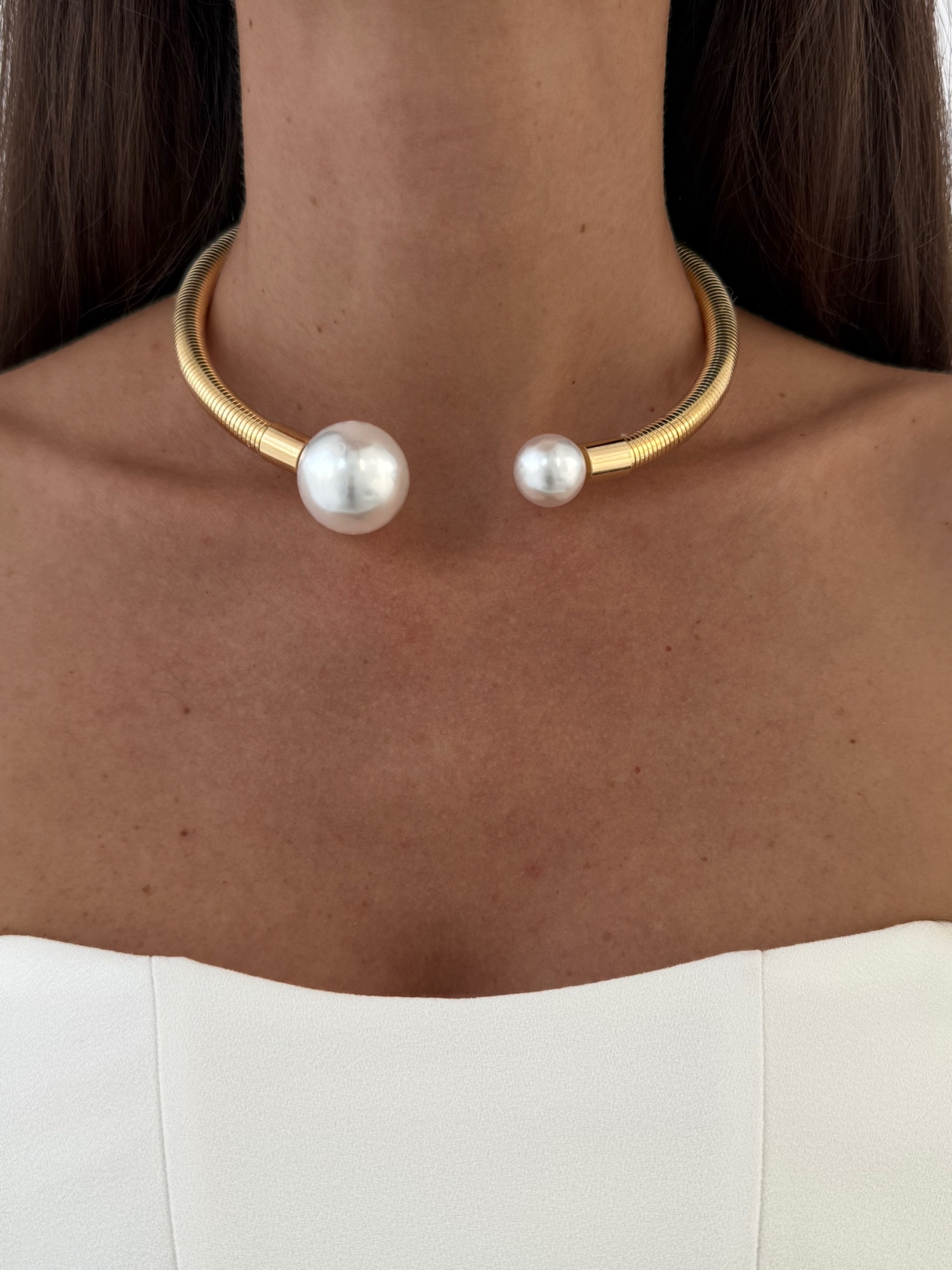 img_9616 Özel Seri Uçları İnci Detay Gold Tırtık Choker Kolye