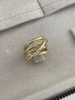 Özel Seri Şerit Tasarım Ayarlanabilir Gold Yüzük - Görsel 2