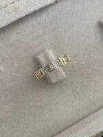 Özel Seri Kare Tasarım Zirkon Taşlı Ayarlanabilir Gold Yüzük - Görsel 2