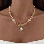Özel Seri Zirkon Taşlı Marka Model Zincir Gold Kolye