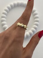 Özel Seri Kemik Model Ayarlanabilir Gold Yüzük