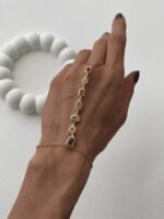 Özel Seri Renkli Baget Taşlı Geometrik Tasarım Gold Marka Şahmeran - Görsel 3