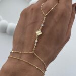 Özel Seri Marka Model Desenli Yonca Tasarım Zirkon Taşlı Gold Şahmeran