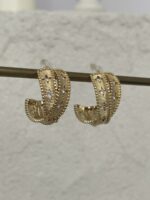 Özel Seri Marka Model Yıldız Detay Gold Küpe - Görsel 4