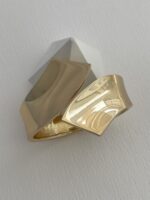 Özel Seri Geometrik Tasarım Gold Kelepçe Bileklik - Görsel 2