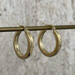 Çelik Orta Boy Gold Halka Küpe