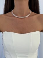 Özel Seri Damla Taş Model Gold Choker Kolye - Görsel 2