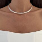 Özel Seri Damla Taş Model Gold Choker Kolye