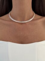 Özel Seri Damla Taş Model Gold Choker Kolye