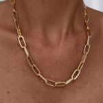 Özel Seri Zirkon Taşlı Gold Figaro Kolye