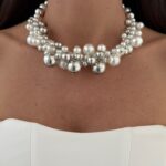Özel Seri İnci Detay Gümüş Choker Kolye