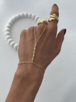 Özel Seri Zirkon Taşlı Arpa Tasarım Gold Şahmeran - Görsel 2