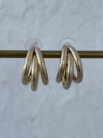 Özel Seri Küçük Boy Üçlü Halka Gold Küpe