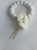 Özel Seri Ezme Zincir Sallantılı Gold Earcuff Küpe - Görsel 5