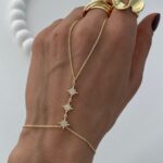 Özel Seri Zirkon Taşlı Üçlü Yıldız Tasarım Gold Şahmeran