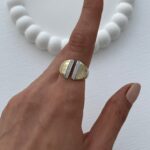 Özel Seri Zirkon Taşlı Geometrik Tasarım Ayarlanabilir Gold Yüzük