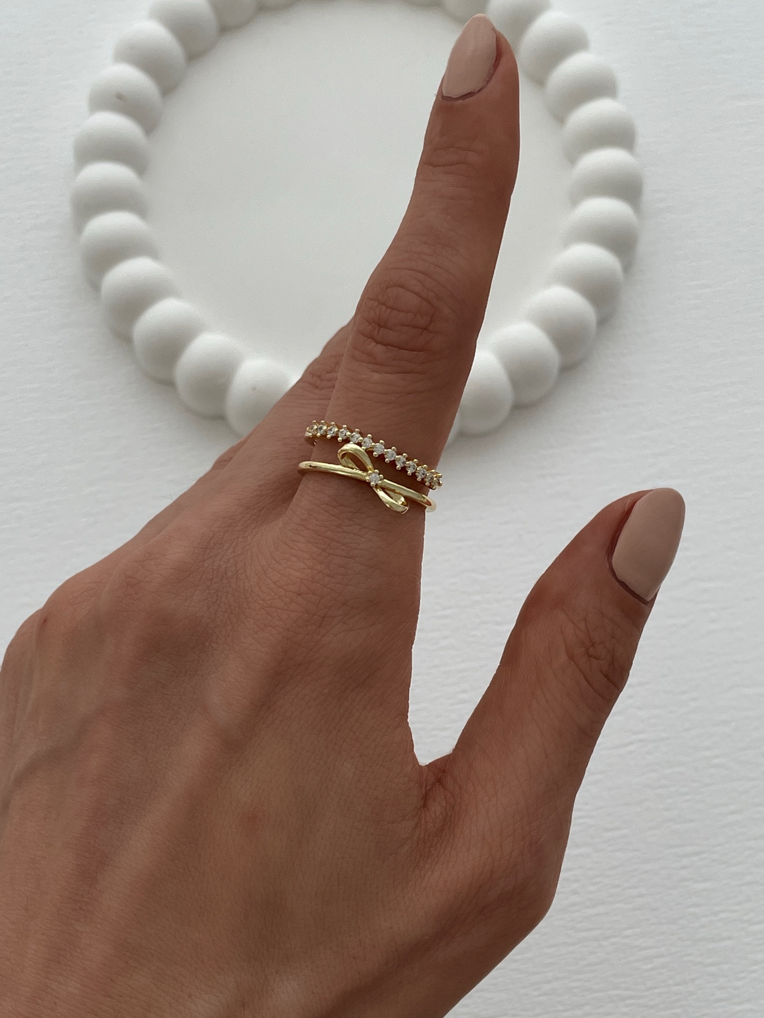 img_5981-4 Özel Seri Zirkon Taşlı Fiyonk Tasarım Ayarlanabilir Gold Yüzük