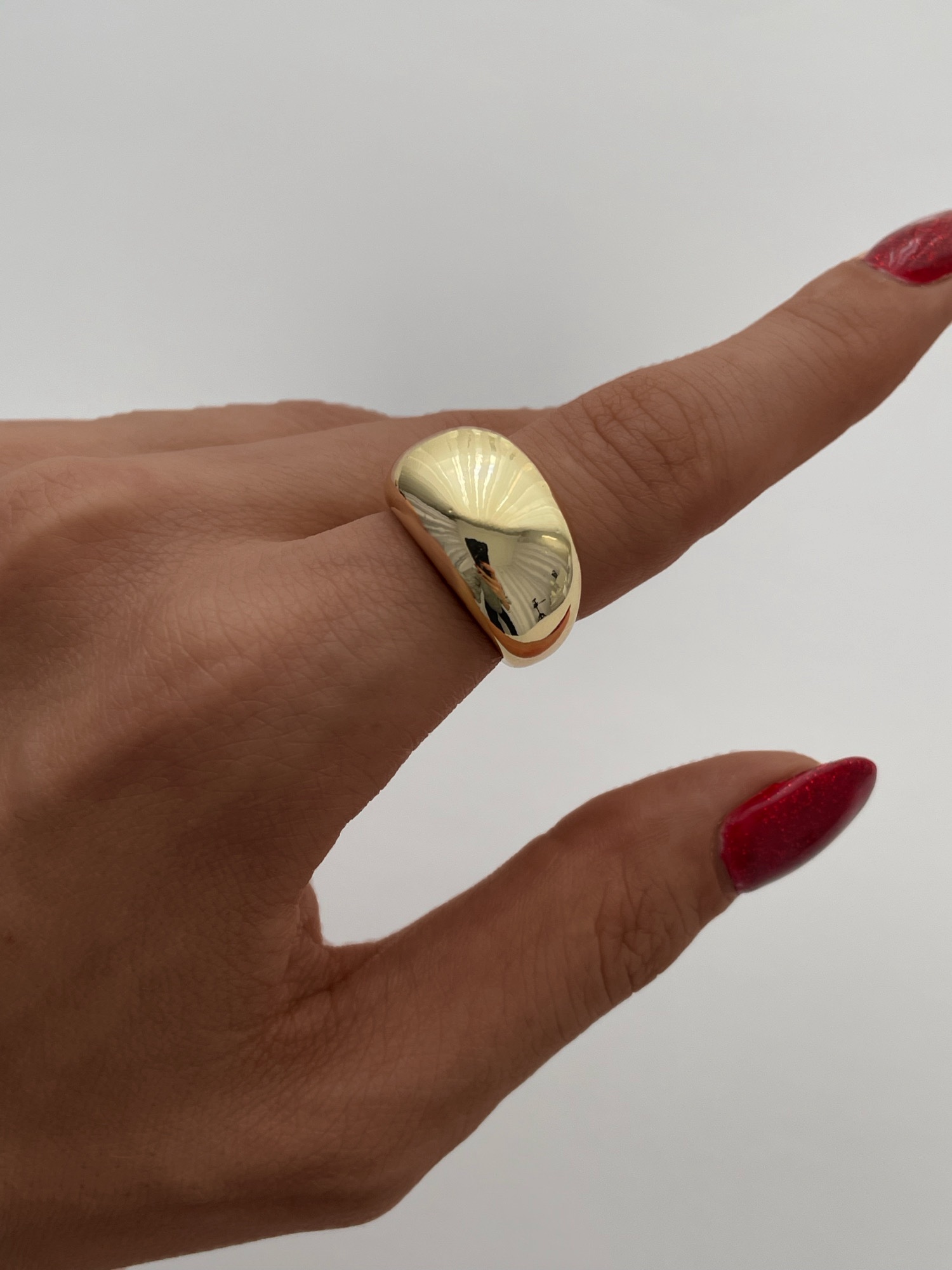 img_6718.jpeg Özel Seri Kalın Bubble Ayarlanabilir Gold Yüzük