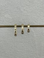 Özel Seri Zirkon Taşlı Büyük Dikdörtgen Gold Küpe - Görsel 9